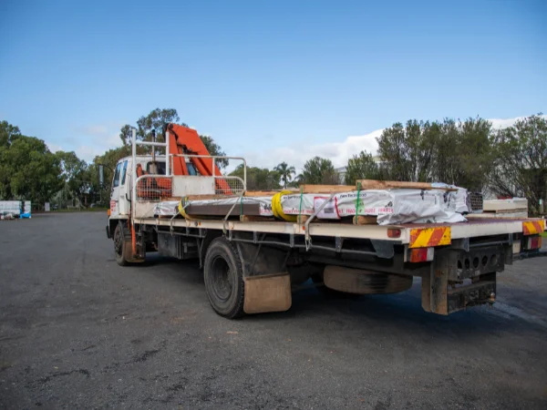 Delivery truck loaded and ready to deliver timber in the Busselton Region